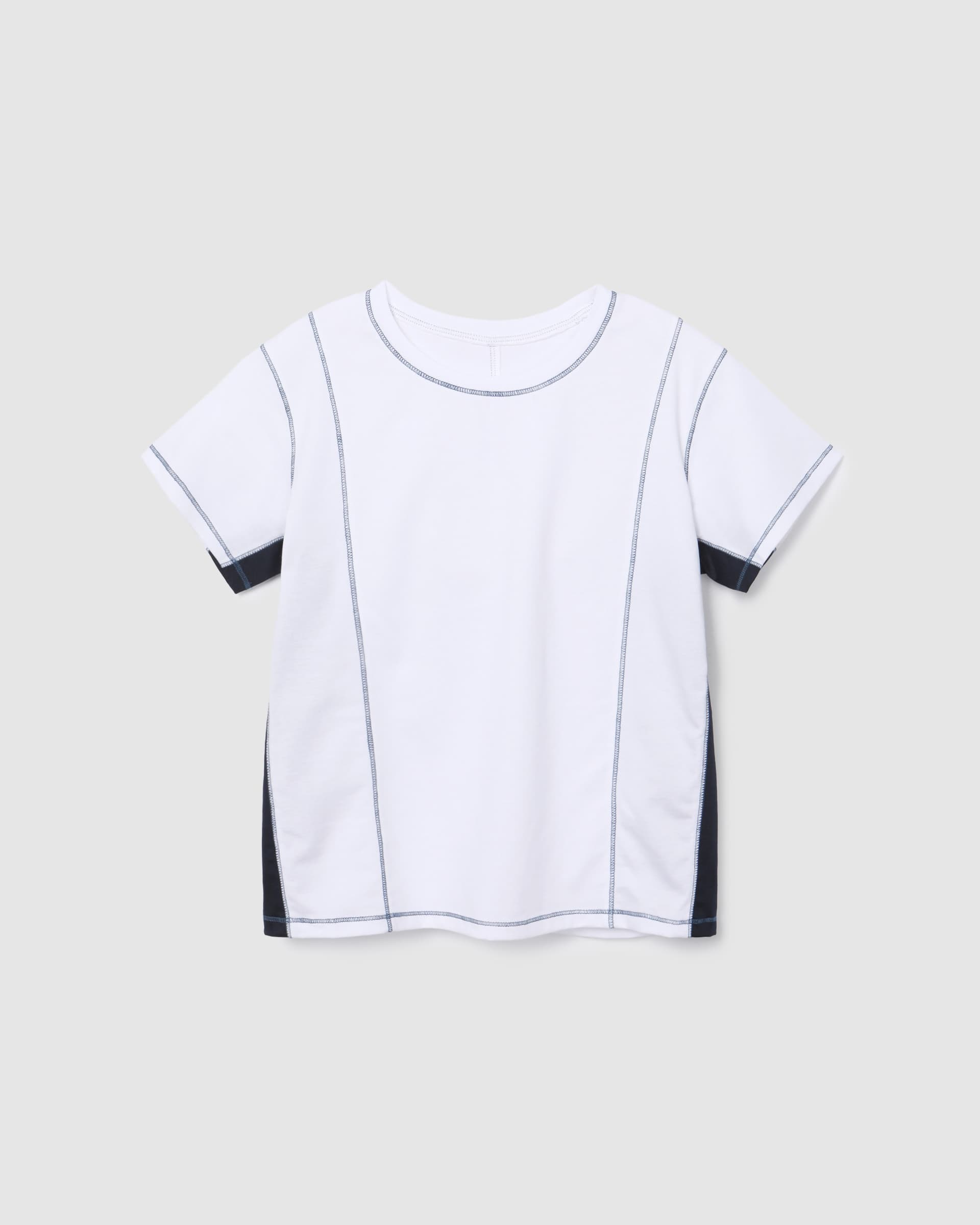 Color Block Panel Half T-Shirt White — vue 2