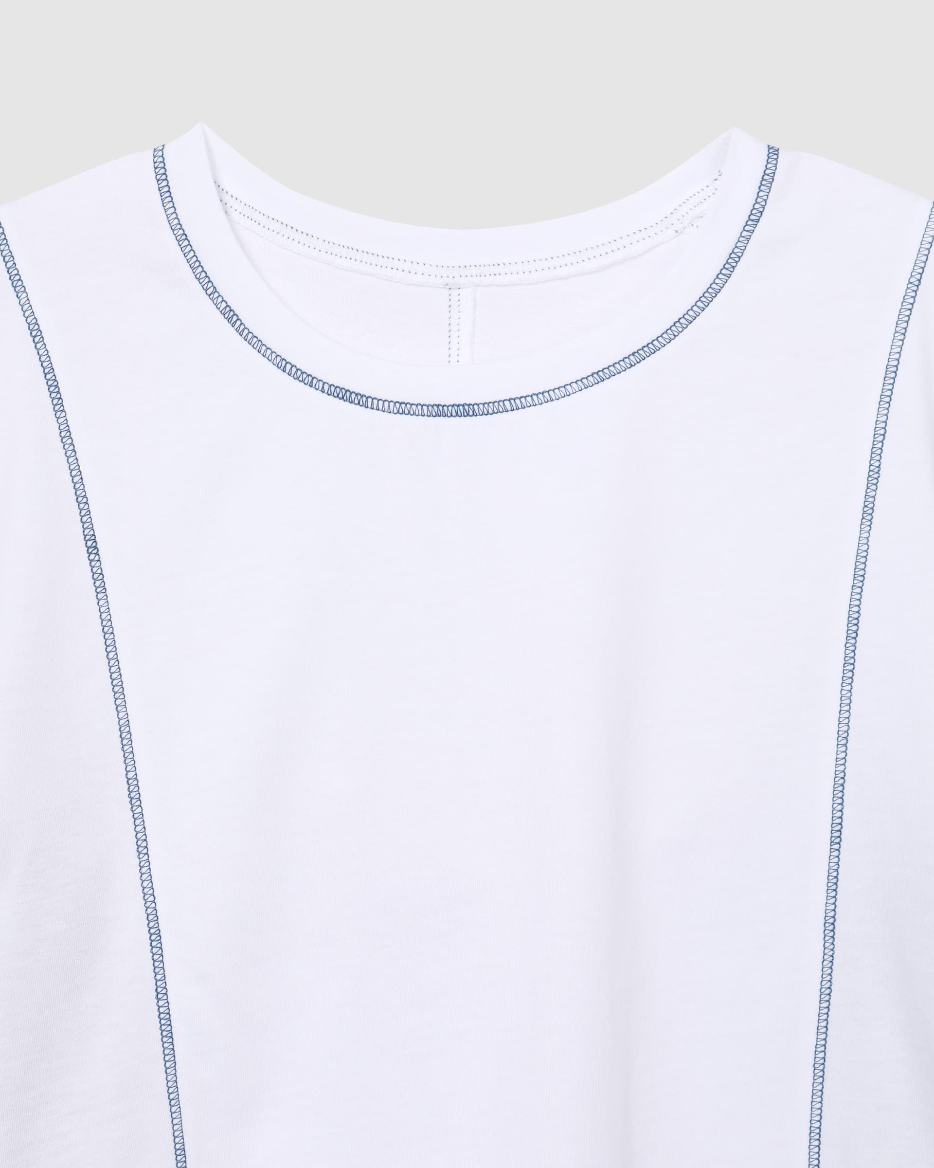 Color Block Panel Half T-Shirt White — vue 4