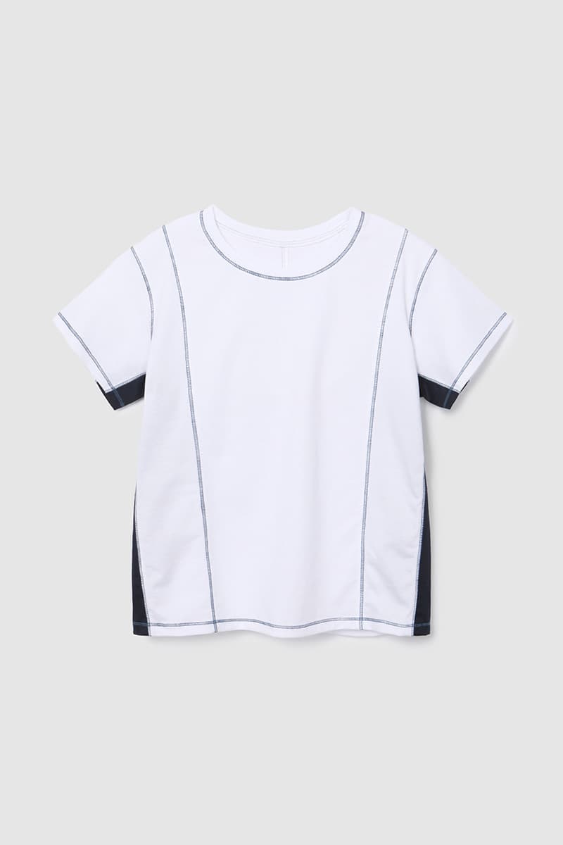 Color Block Panel Half T-Shirt White — vue 1