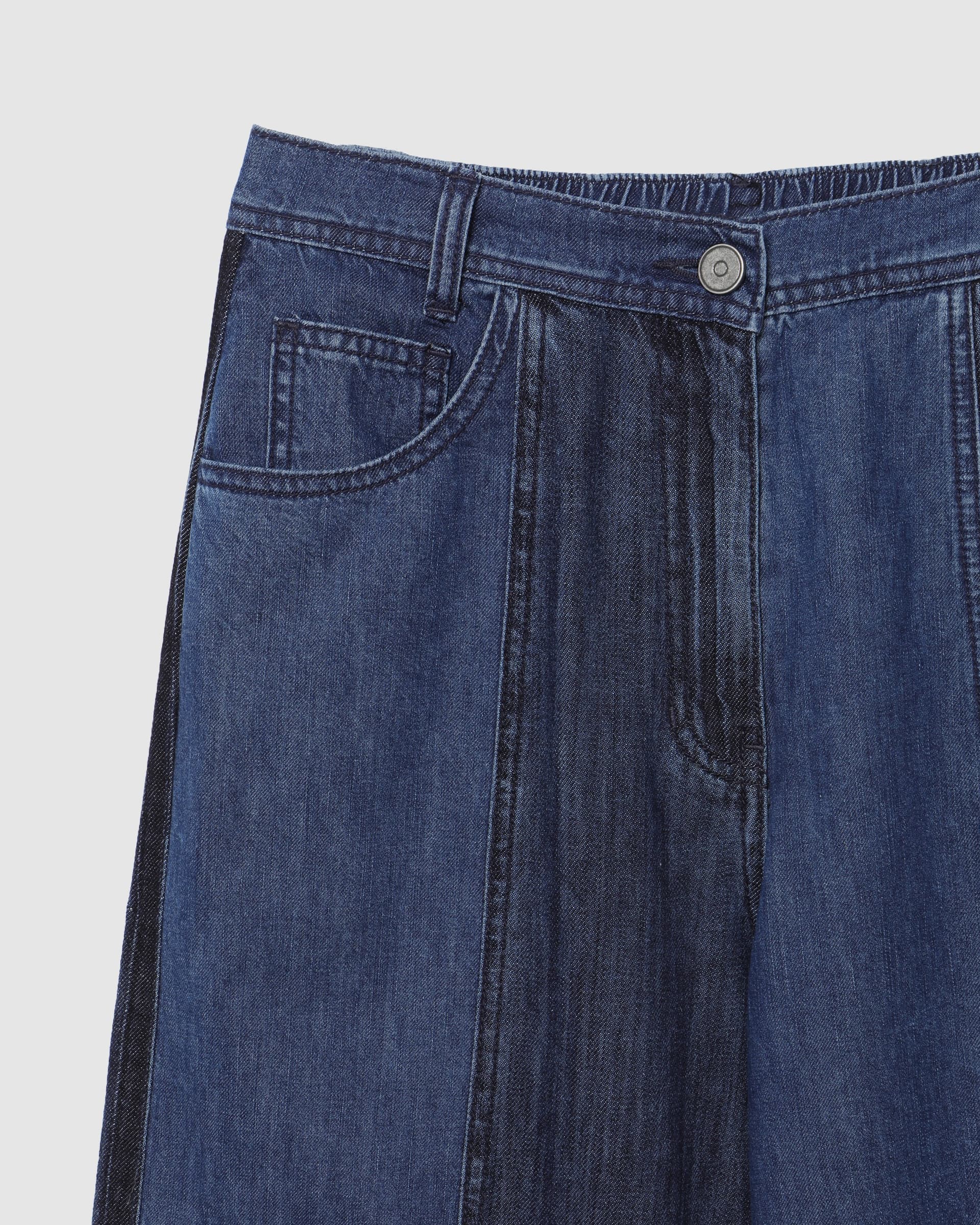 Wide Two-Tone Denim Pants Blue — vue 4