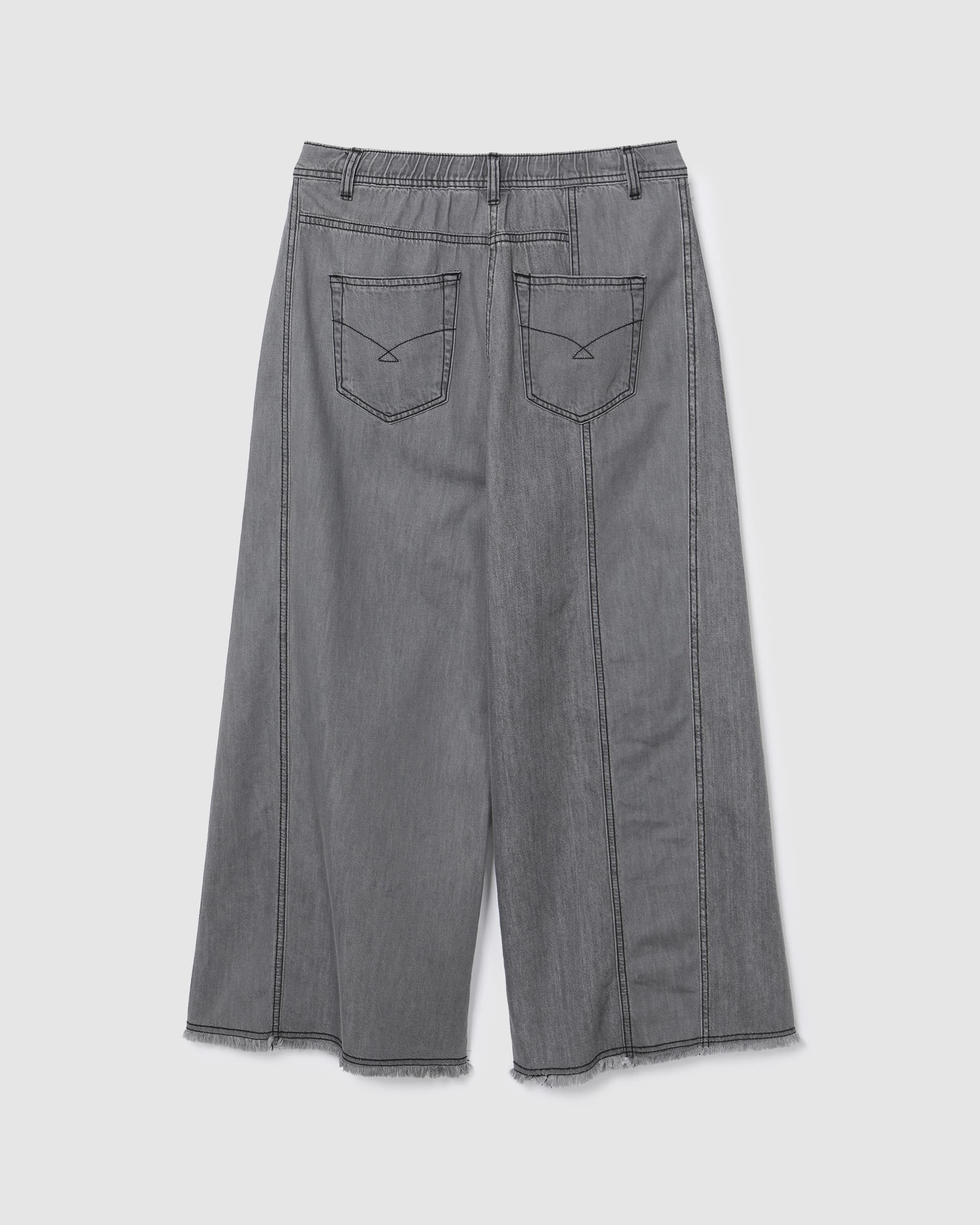 Wide Two-Tone Denim Pants Grey — vue 3