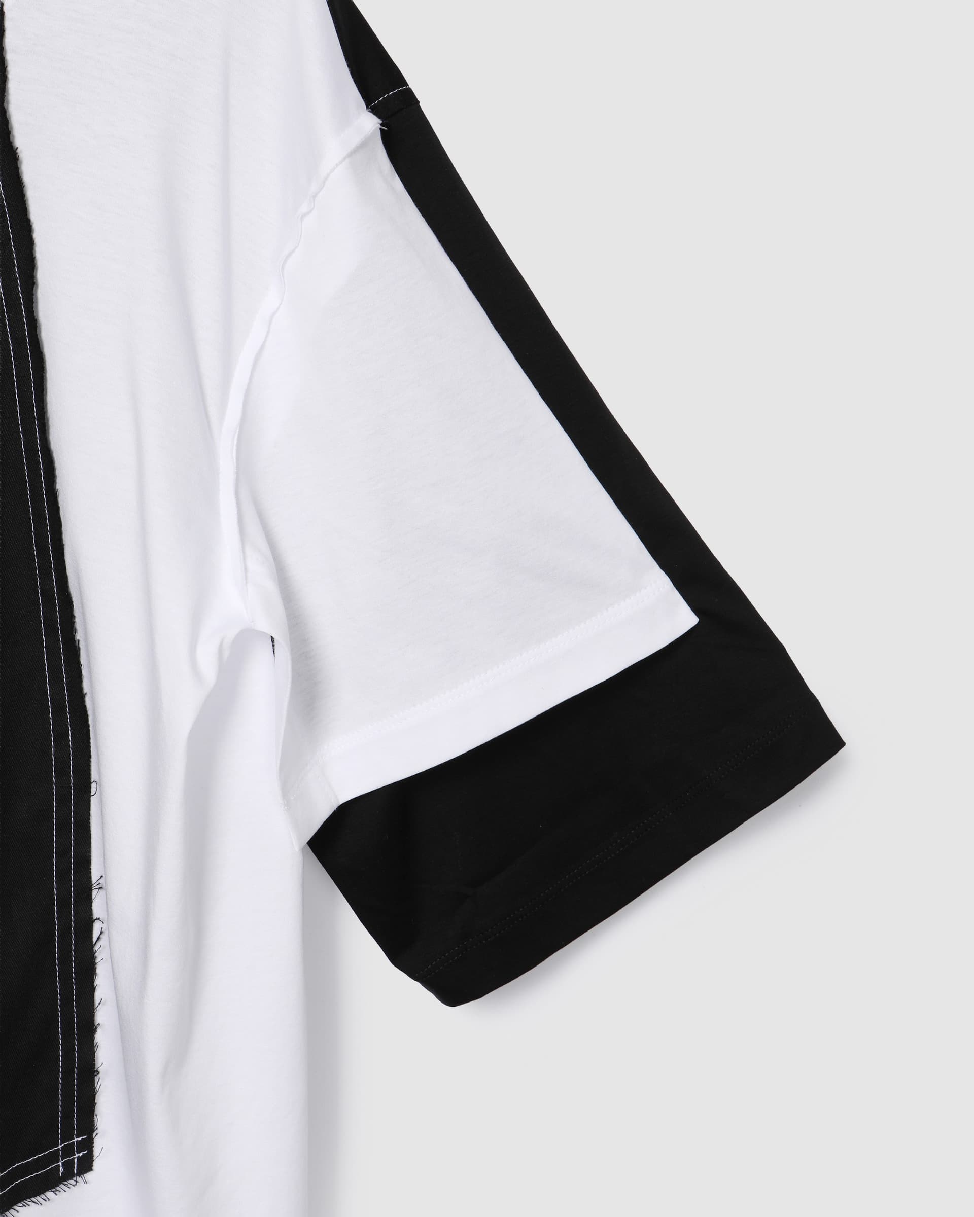 Double Sleeve Colored T-Shirt Black/White — vue 5