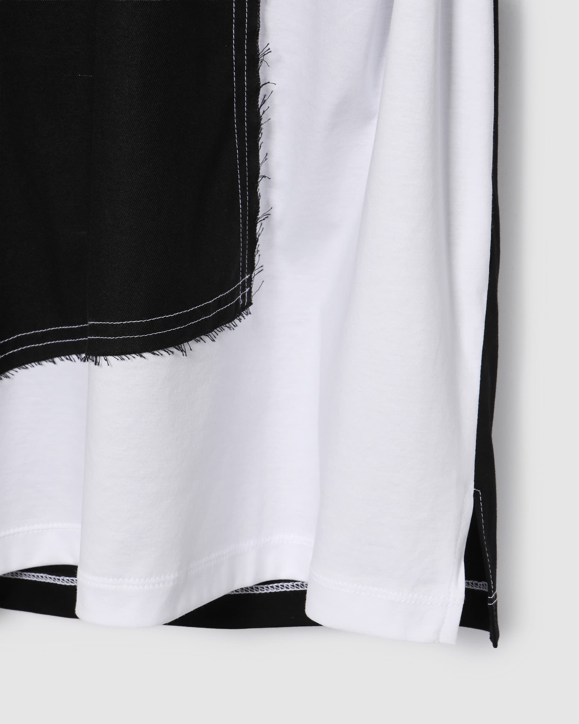 Double Sleeve Colored T-Shirt Black/White — vue 6