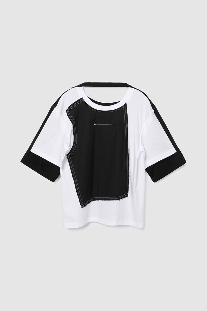 Double Sleeve Colored T-Shirt Black/White — vue 1