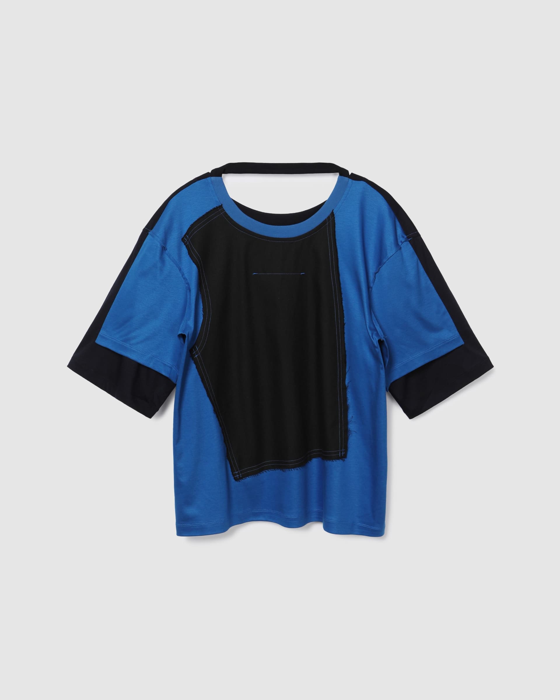 Double Sleeve Colored T-Shirt Blue — vue 2