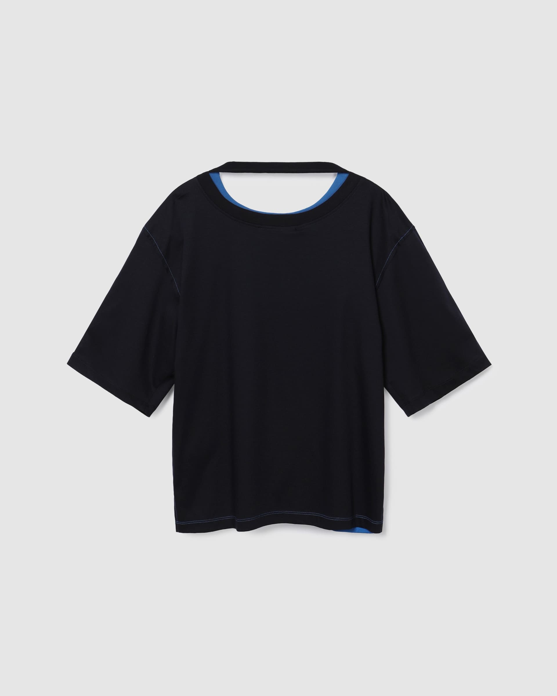 Double Sleeve Colored T-Shirt Blue — vue 3