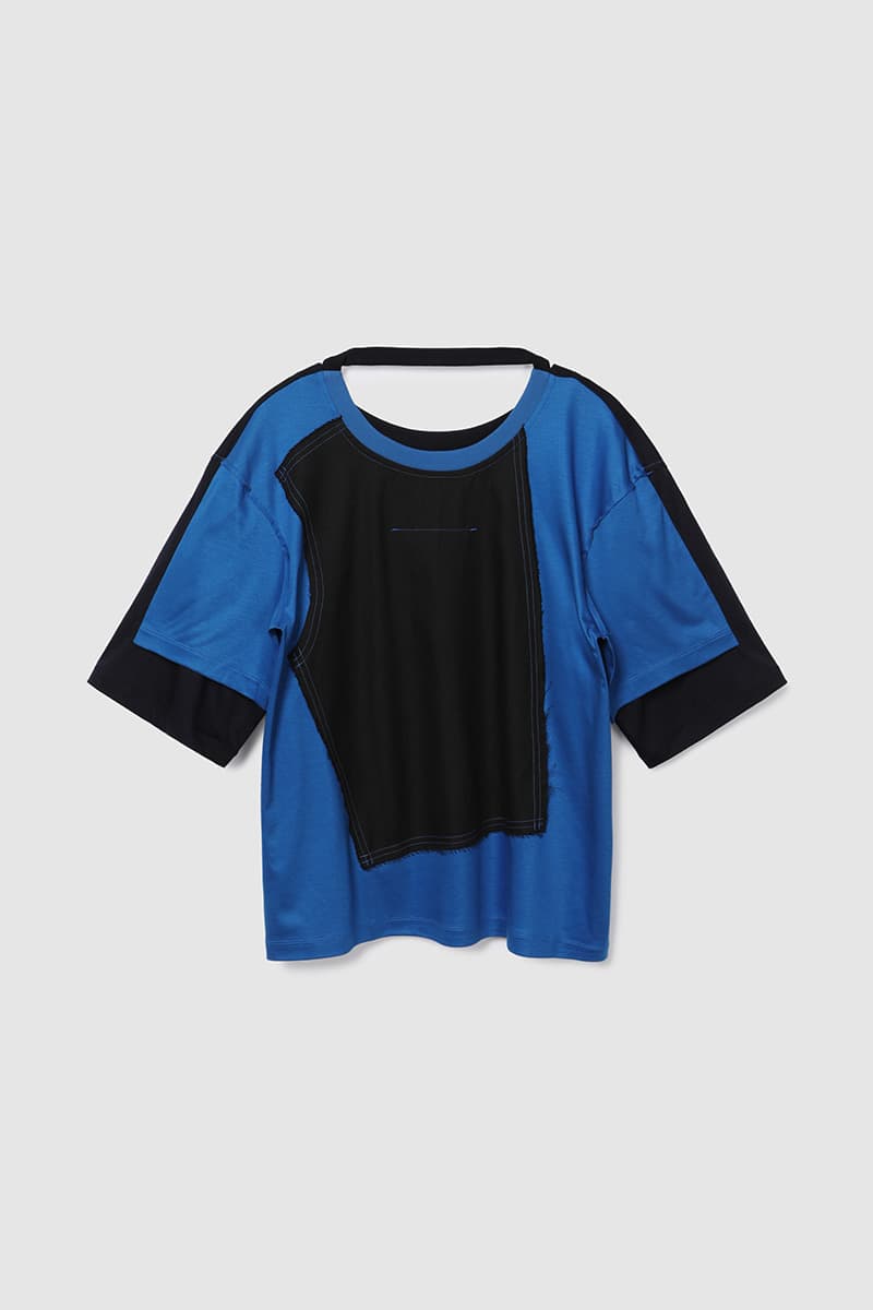 Double Sleeve Colored T-Shirt Blue