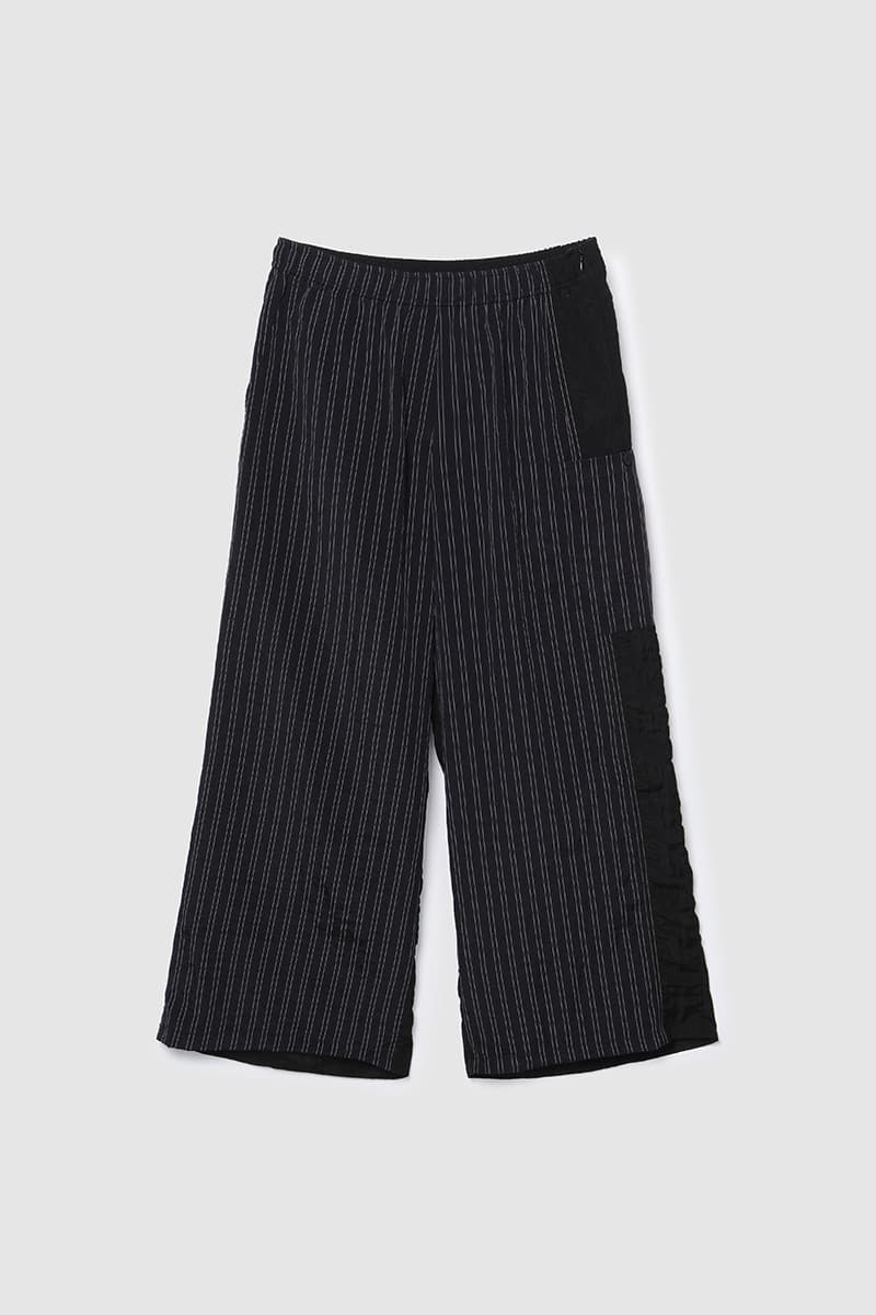 Stripe Panel Banding Pants Black PT