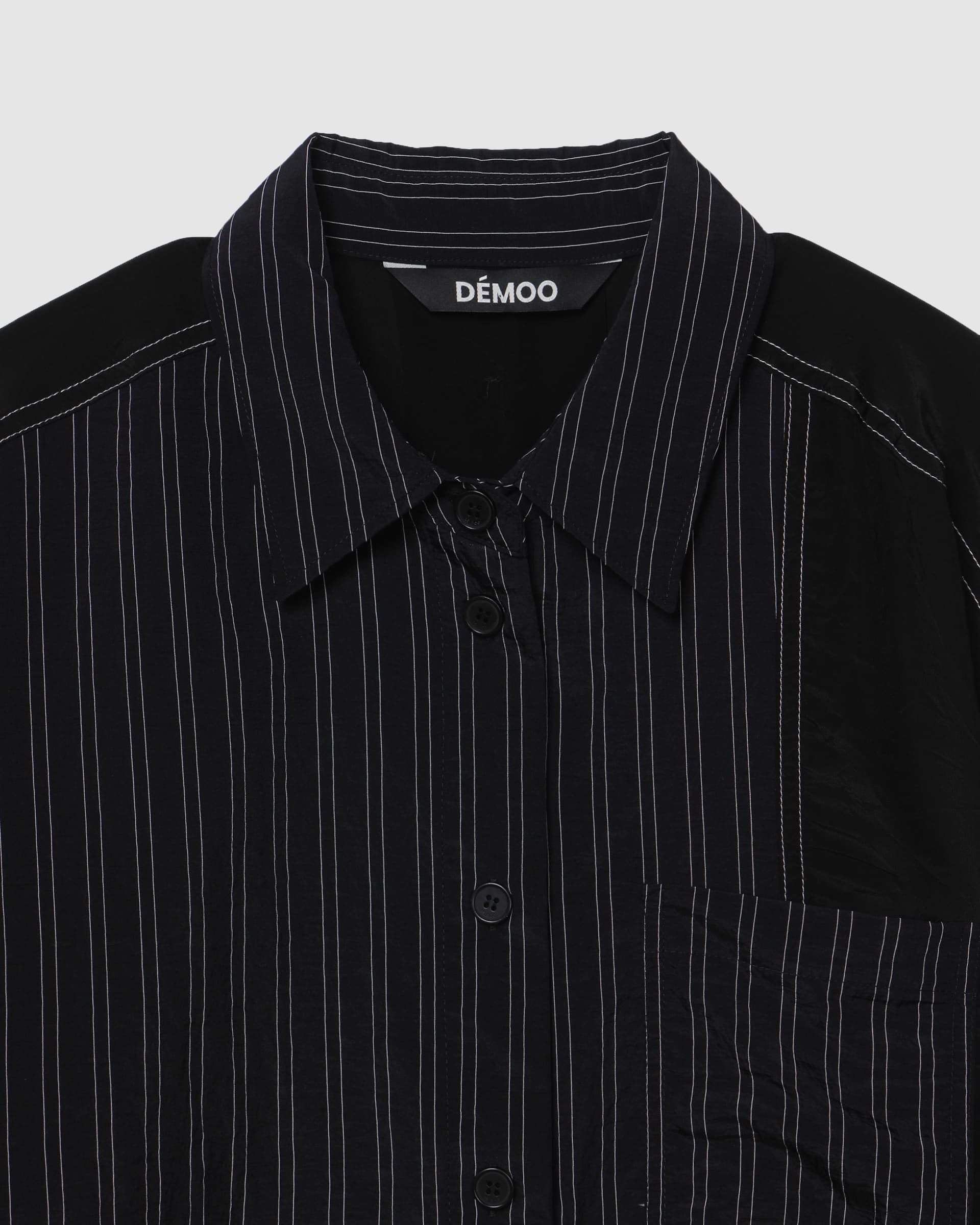 Stripe Panel Blouse Black PT — vue 4