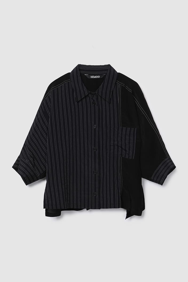 Stripe Panel Blouse Black PT