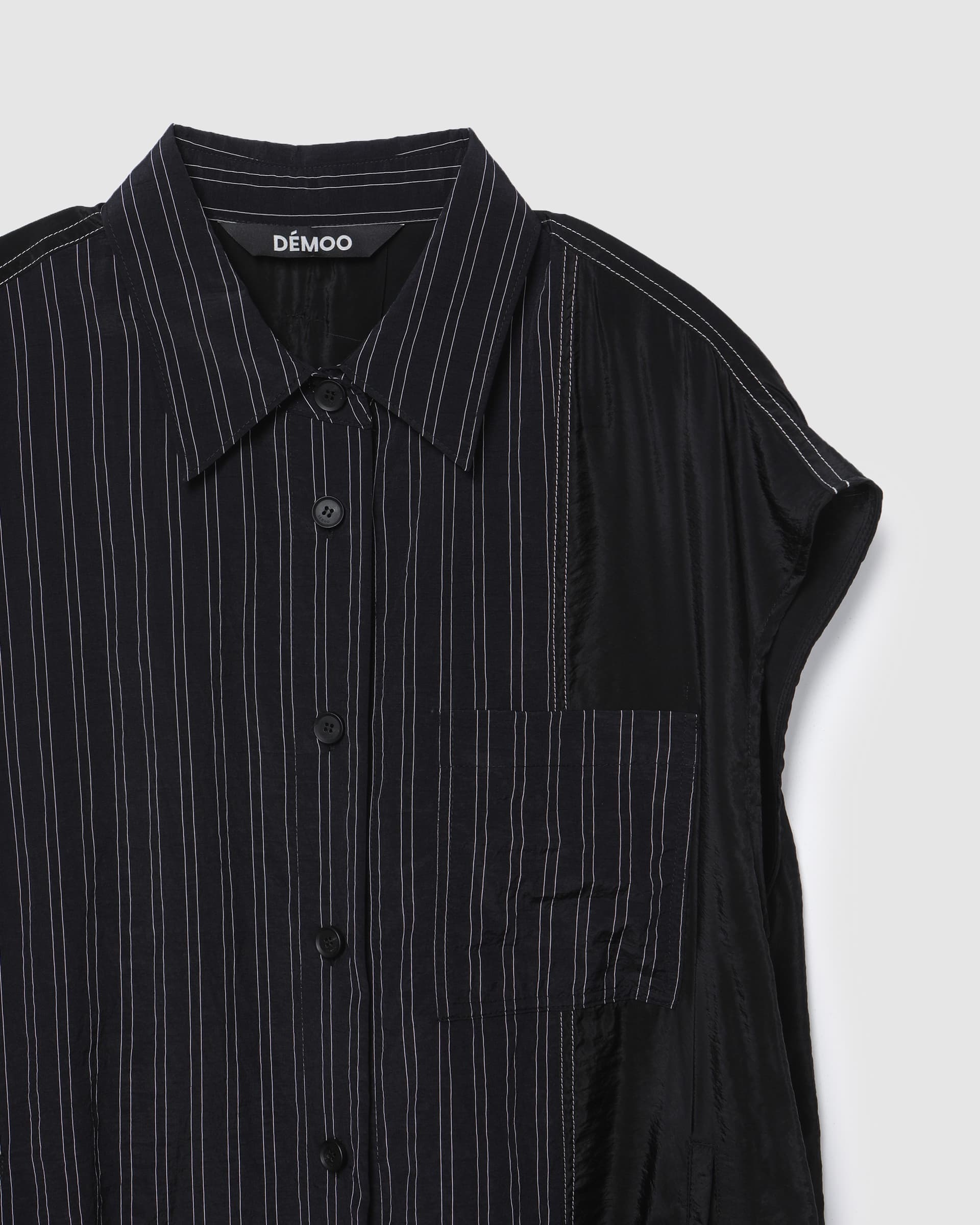 Stripe Panel Long Vest Black PT — vue 4