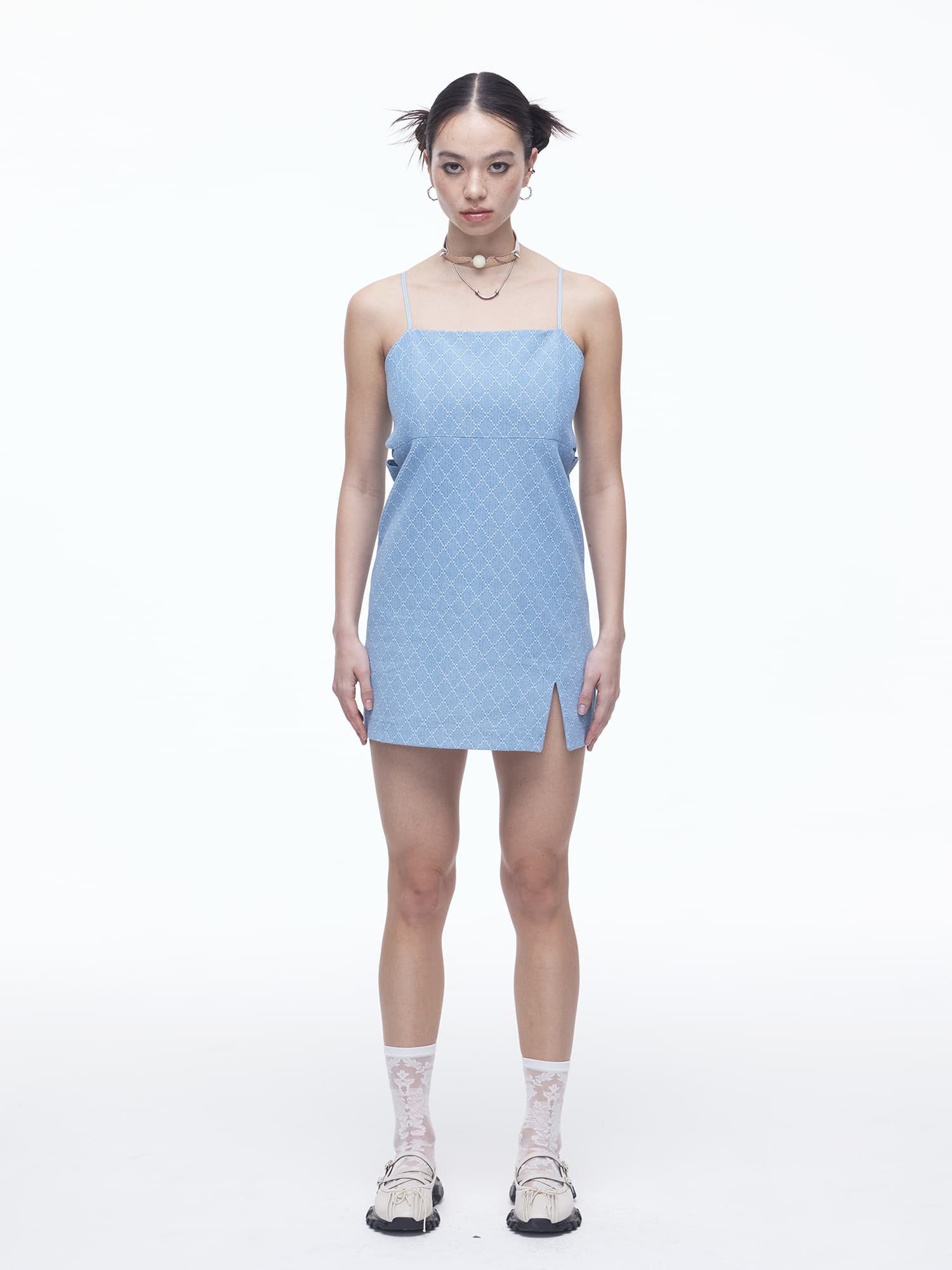 Diamond Hole Denim Dress (BL) — vue 4