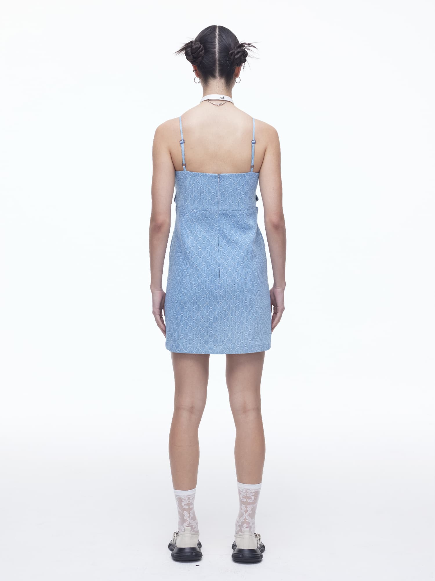 Diamond Hole Denim Dress (BL) — vue 5