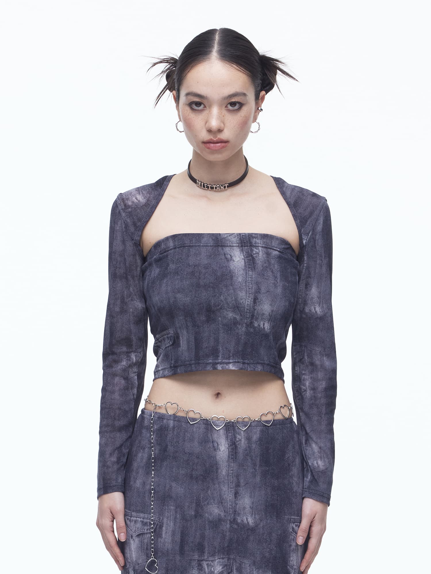 Denim Mesh Bolero (BK) — vue 1