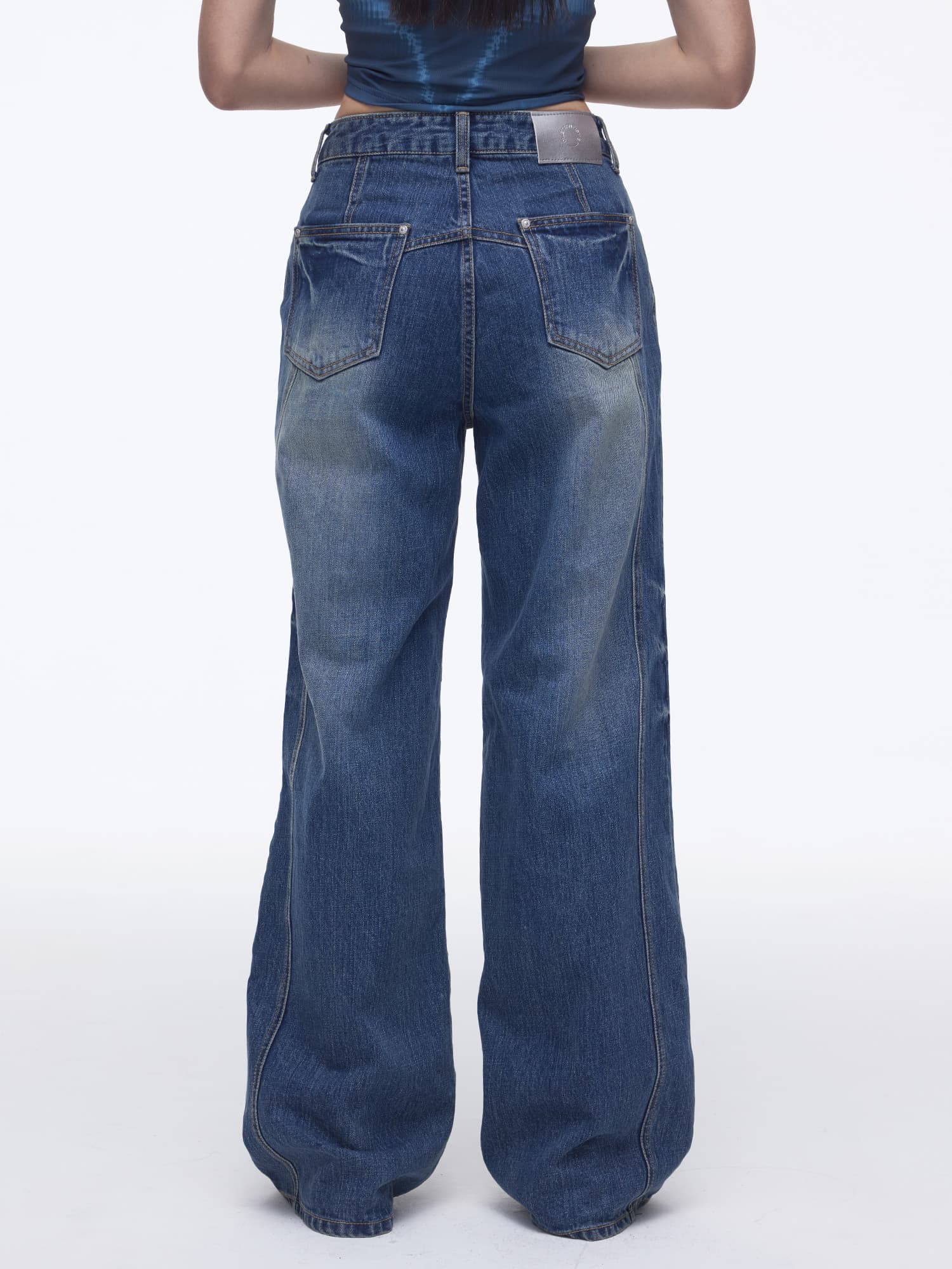 Cat Eye Cut out denim pants — vue 2