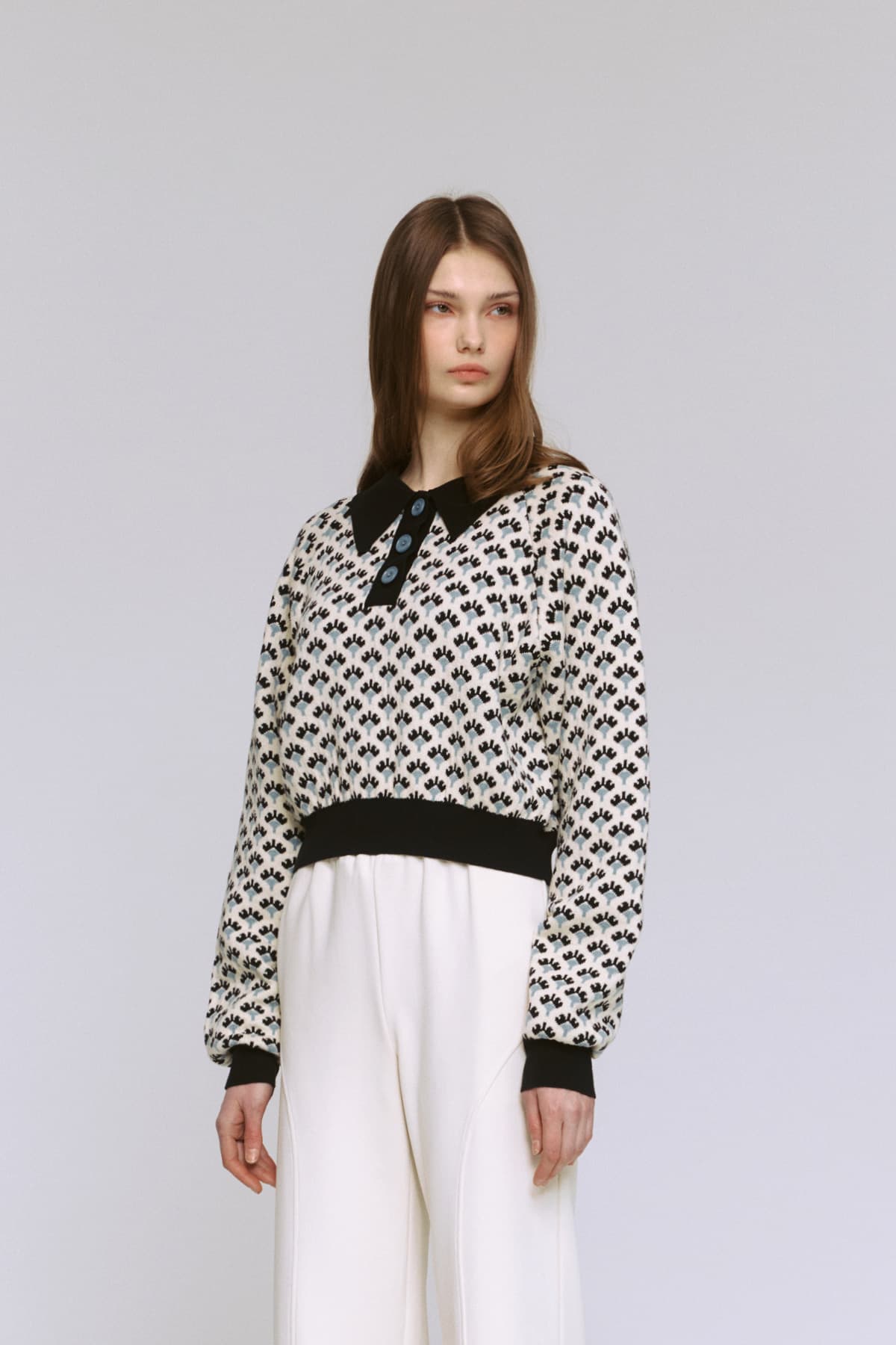 Jacquard Raglan Collar T-Shirt (IV) — vue 7