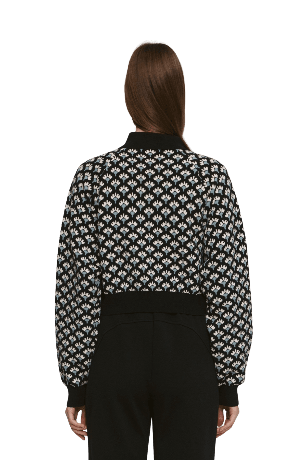 Jacquard Raglan Collar T-Shirt (BK) — vue 4