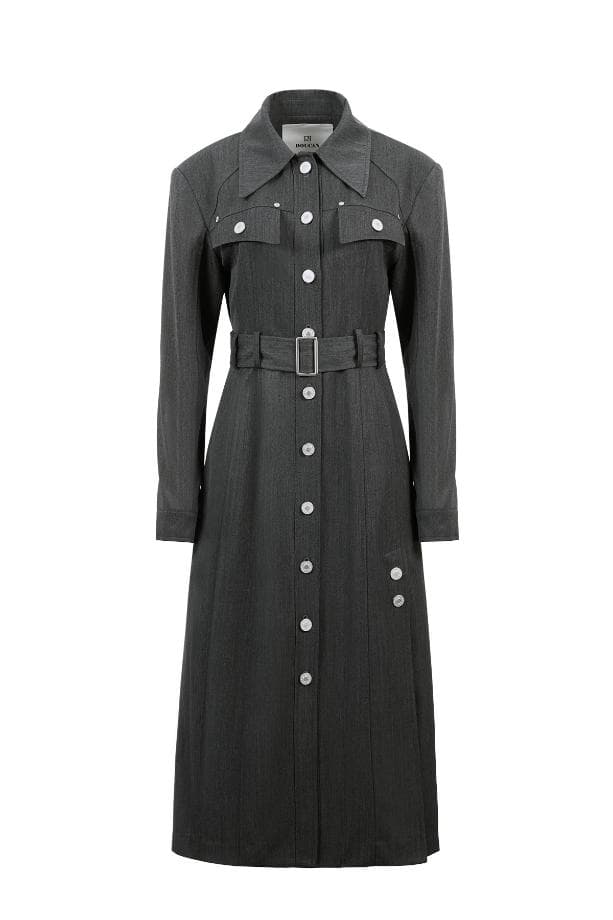 Slit Long Jacket Dress (C) — vue 2