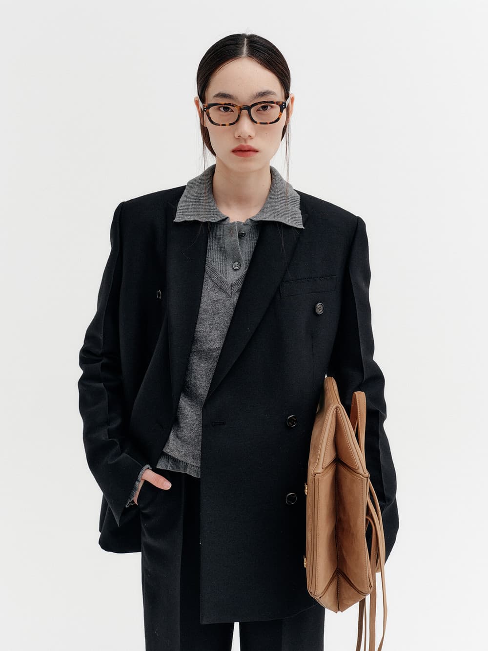 Double Breasted Jacket - Black