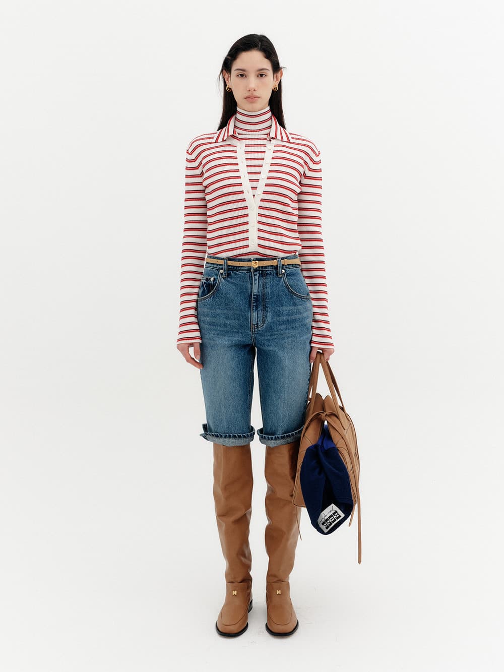 Slit Detail Bermuda Shorts - Blue
