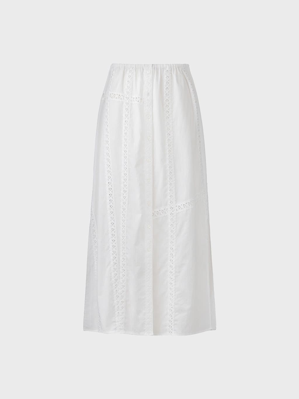 Lace Detail Panel Skirt - White — vue 3