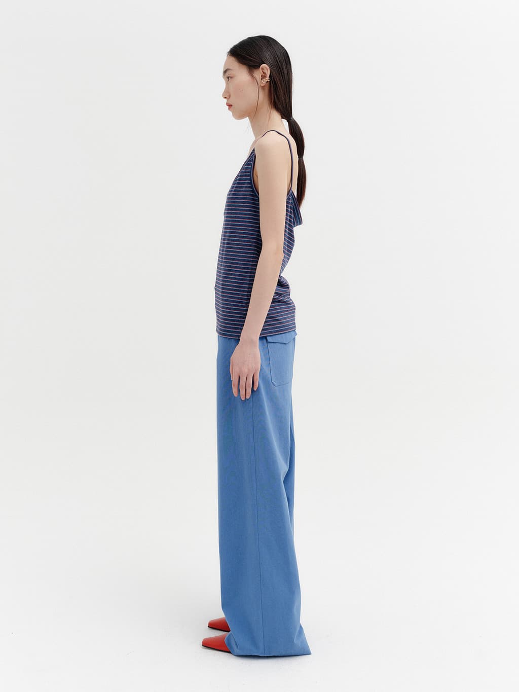 Double V-Neck Panel Sleeveless - Navy — vue 5