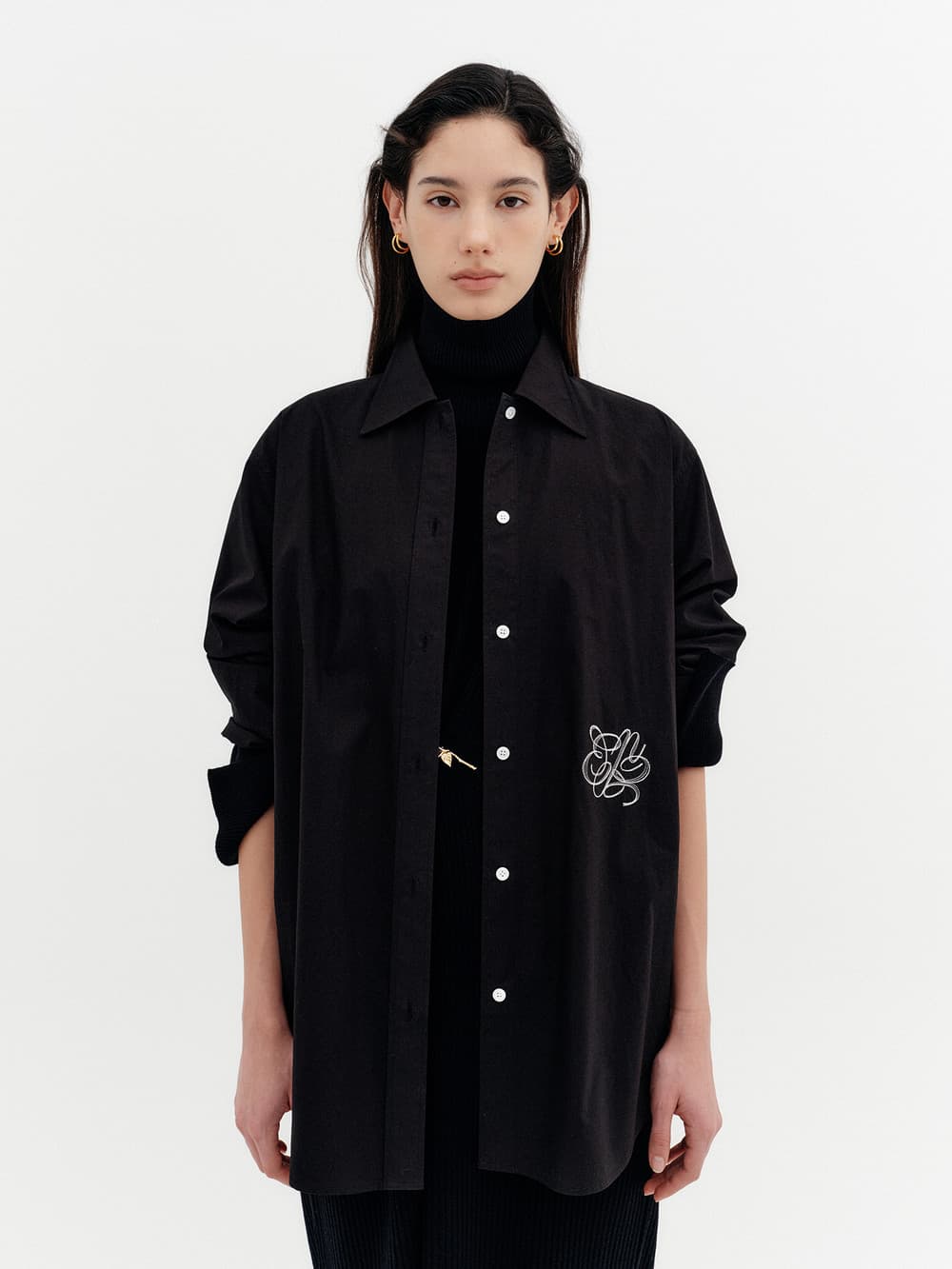 Classic Logo Embroidered Shirt - Black