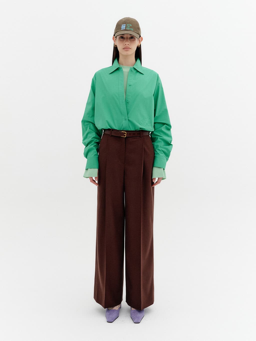 Classic Logo Embroidered Shirt - Green — vue 4