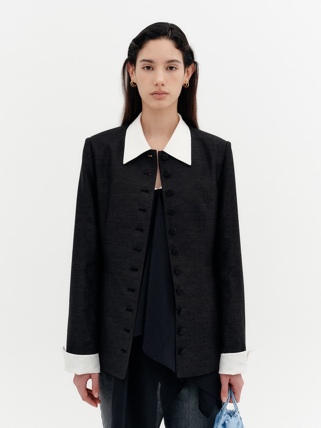 Convertible Collar Jacket - Black — vue 2
