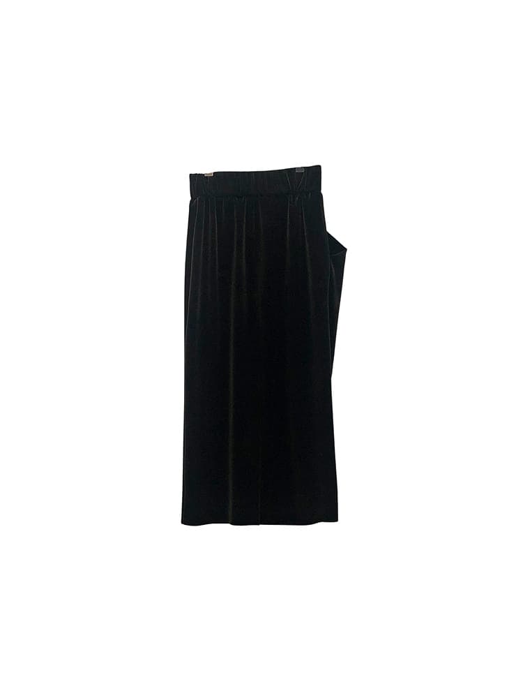 GDeL Asymmetric Pocket Velvet Skirt (Khaki) — vue 13
