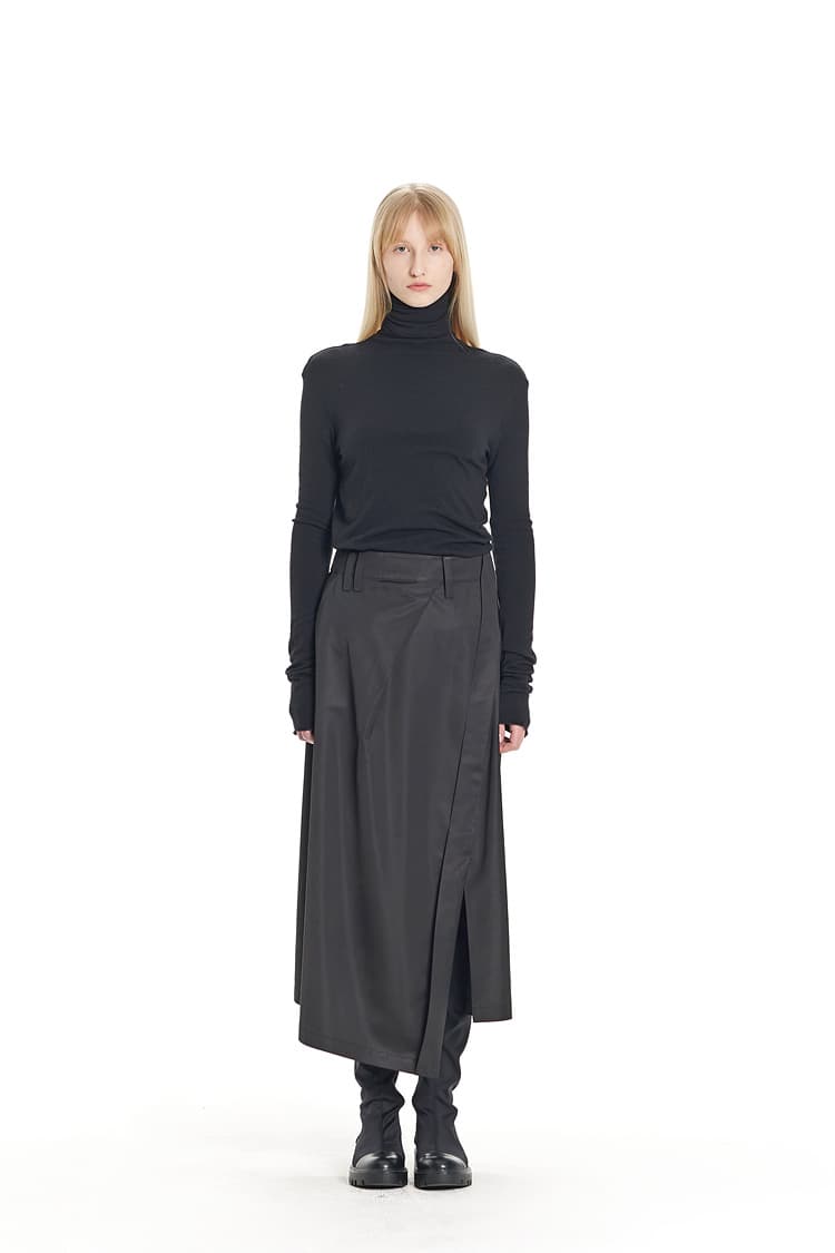 GDeL Slim Turtleneck Top (Grey) — vue 2