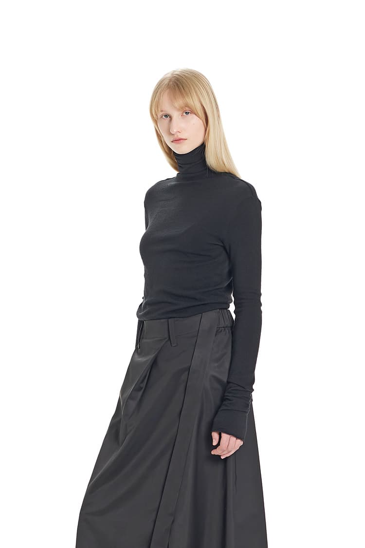 GDeL Slim Turtleneck Top (Grey) — vue 11
