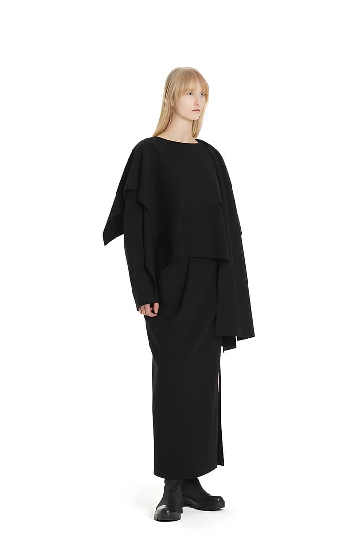 GDeL Less Line Cape Wide Top (Black) — vue 1