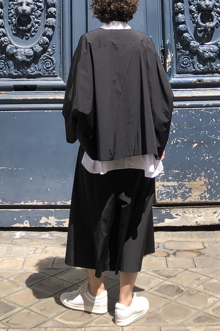 GDeL Recycled Collarless Wide Jacket (Black) — vue 5