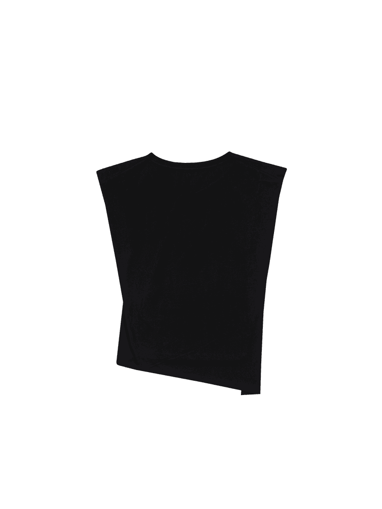 GDeL Recycled Boat V-Neck Sleeveless Top (Black) — vue 9
