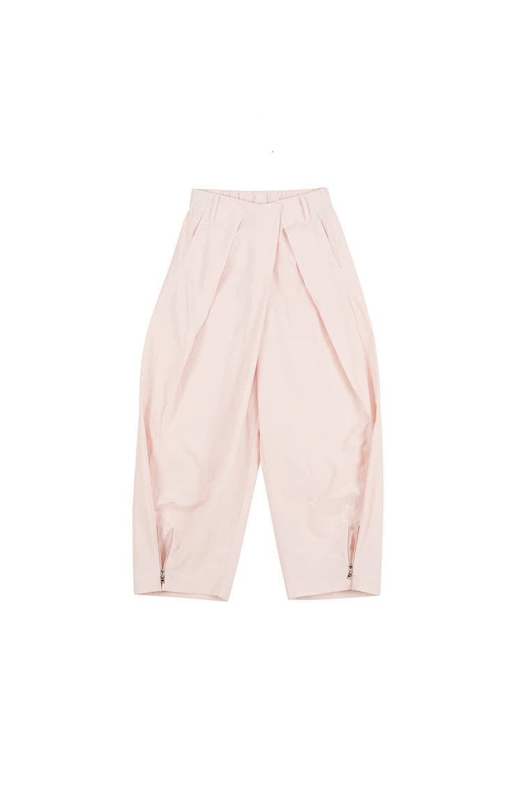 GDeL Recycled Nylon Zipper Detail Wind Pants (Pink) — vue 1