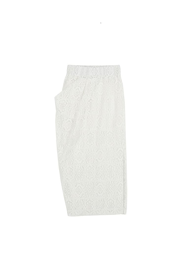 GDeL Square Pattern Lace Skirt (White)