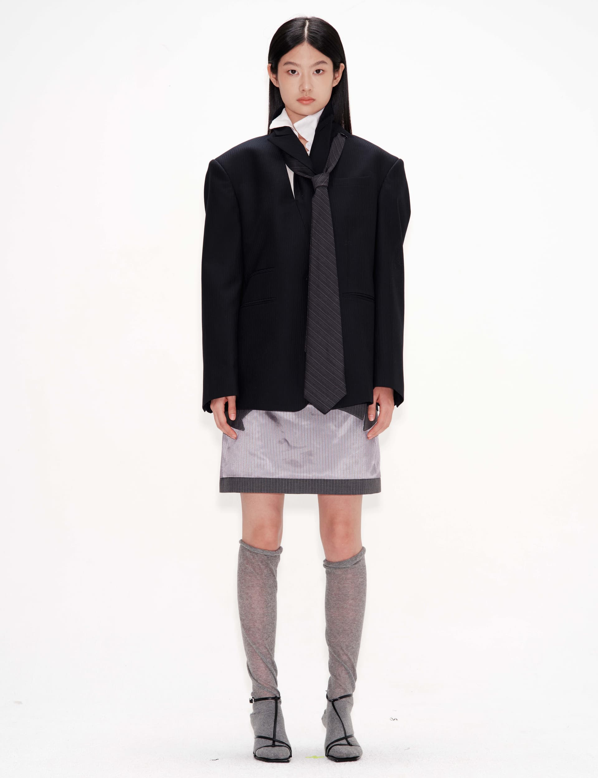 Tie Pierced Oversized Jacket