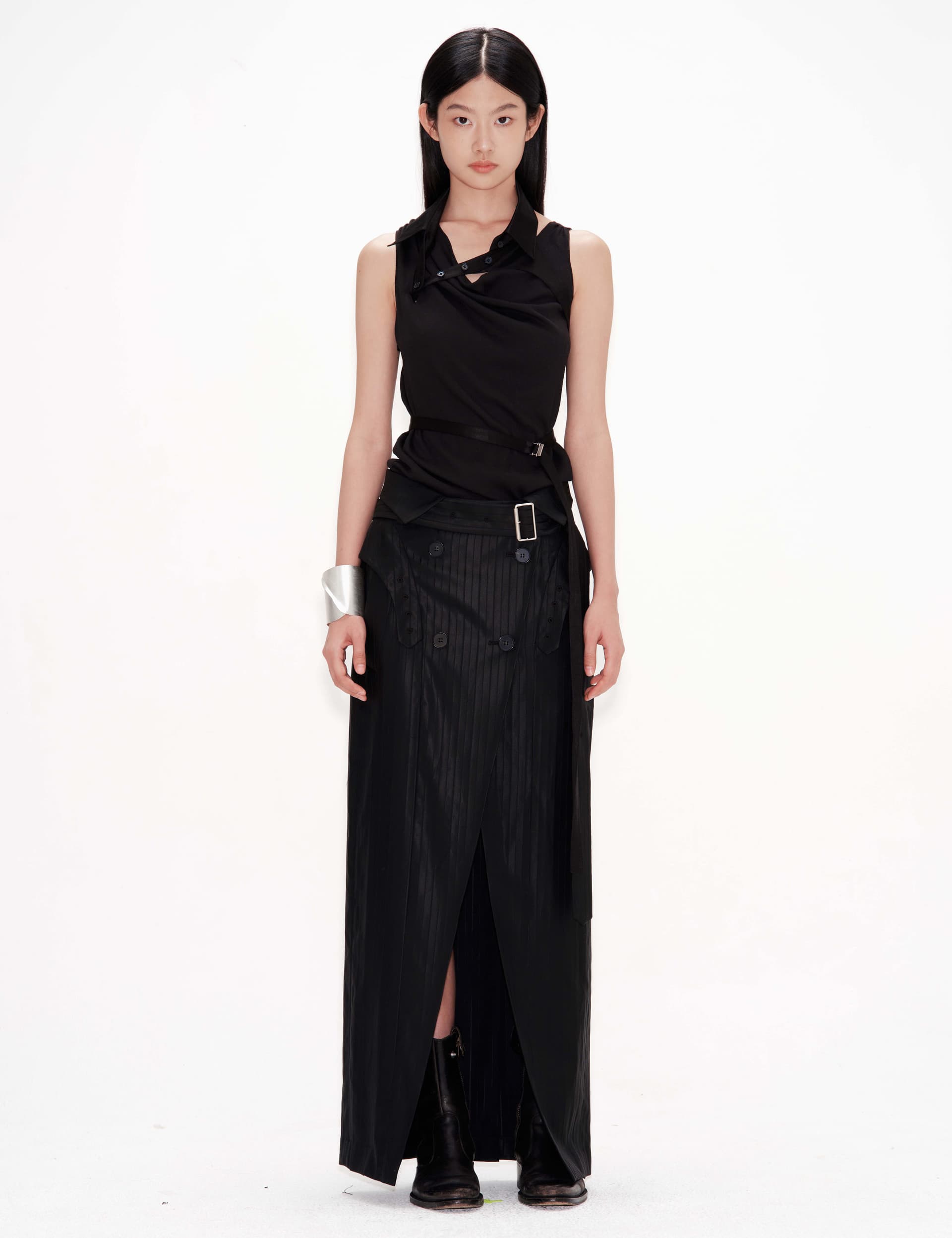 Shirts Detail Draped Silk Cowl Top