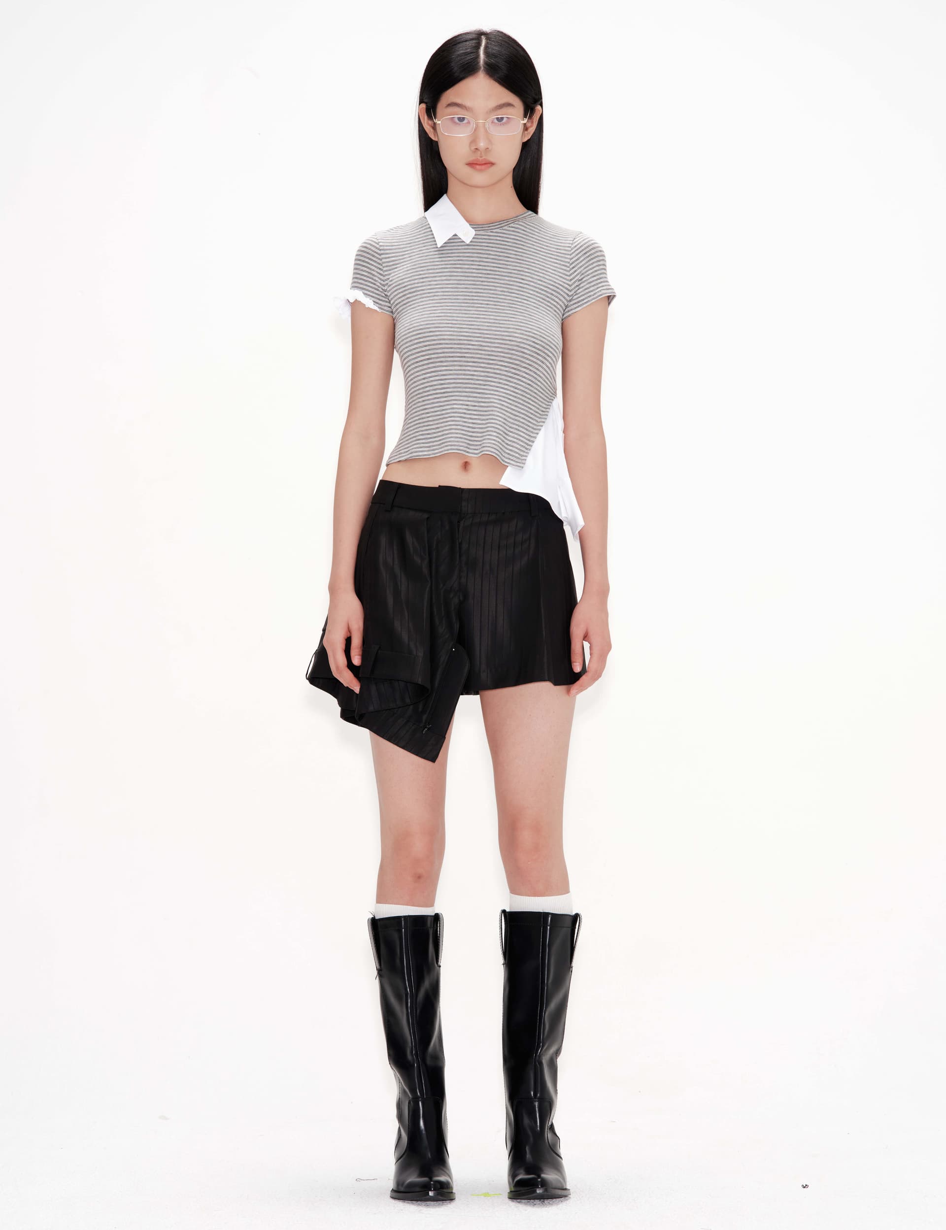 Shirts Detail Jersey (Gray Stripe)