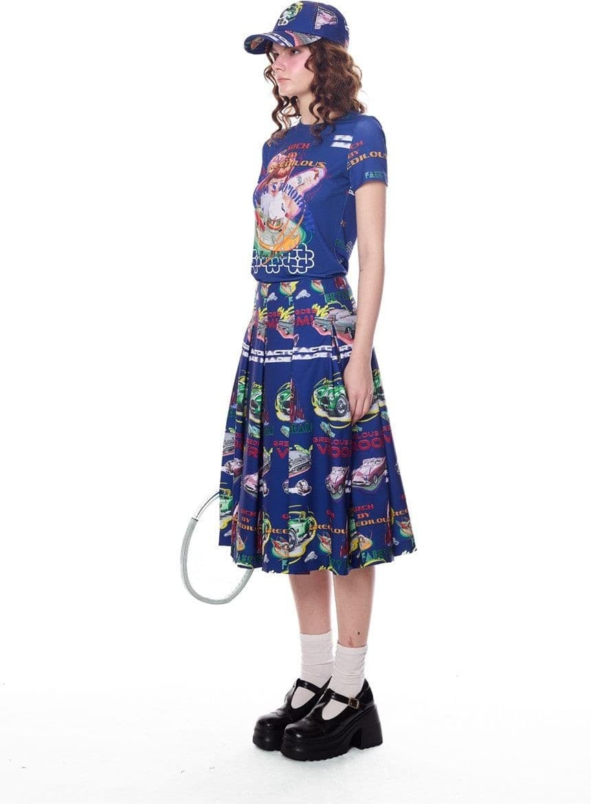 Racing Club Pleated Long Skirt — vue 2