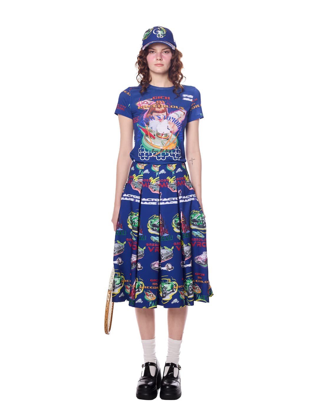 Racing Club Pleated Long Skirt — vue 1