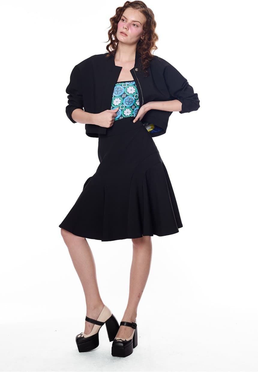 Side Seam Ruffle Midi Skirt — vue 3