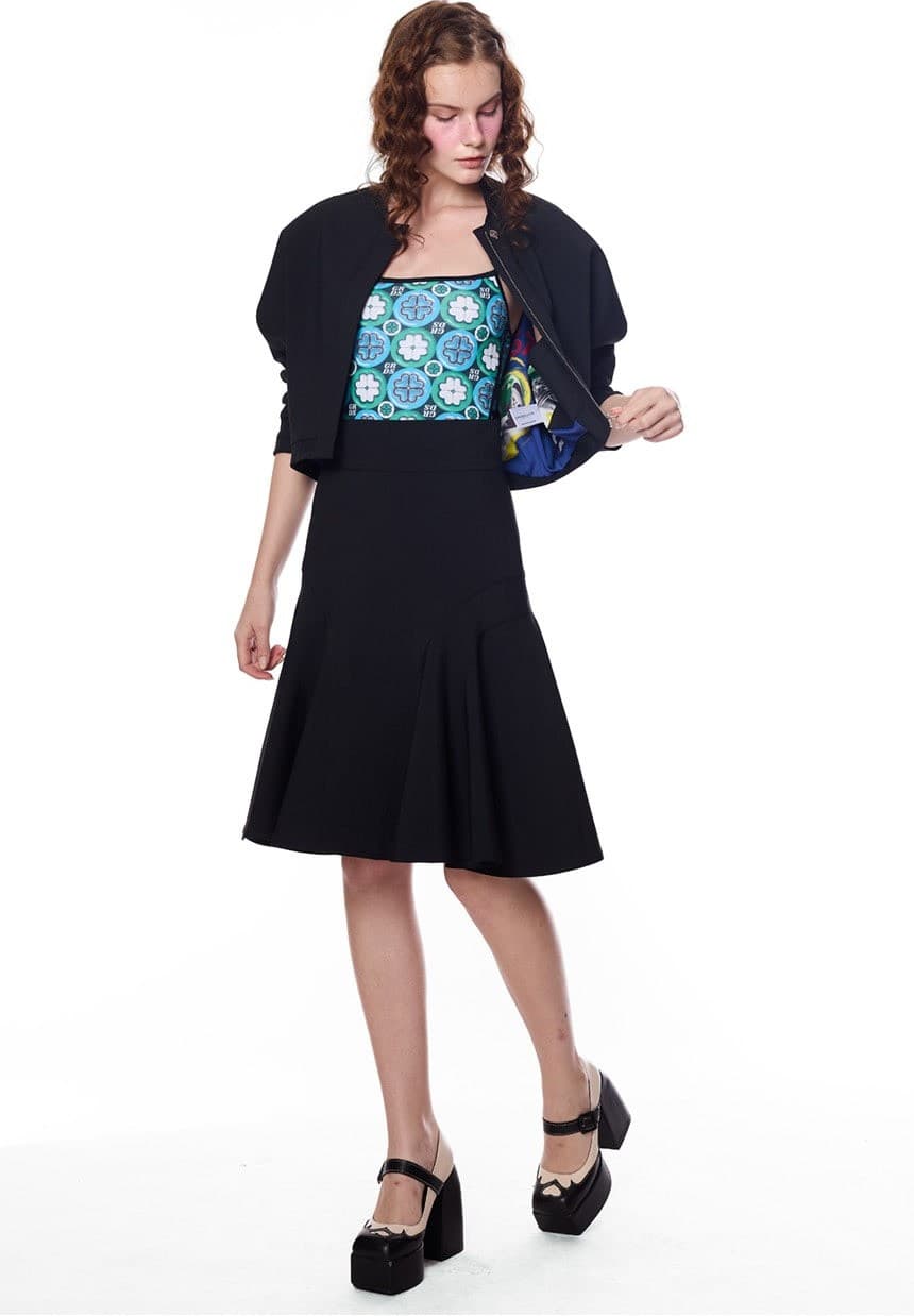 Side Seam Ruffle Midi Skirt — vue 4