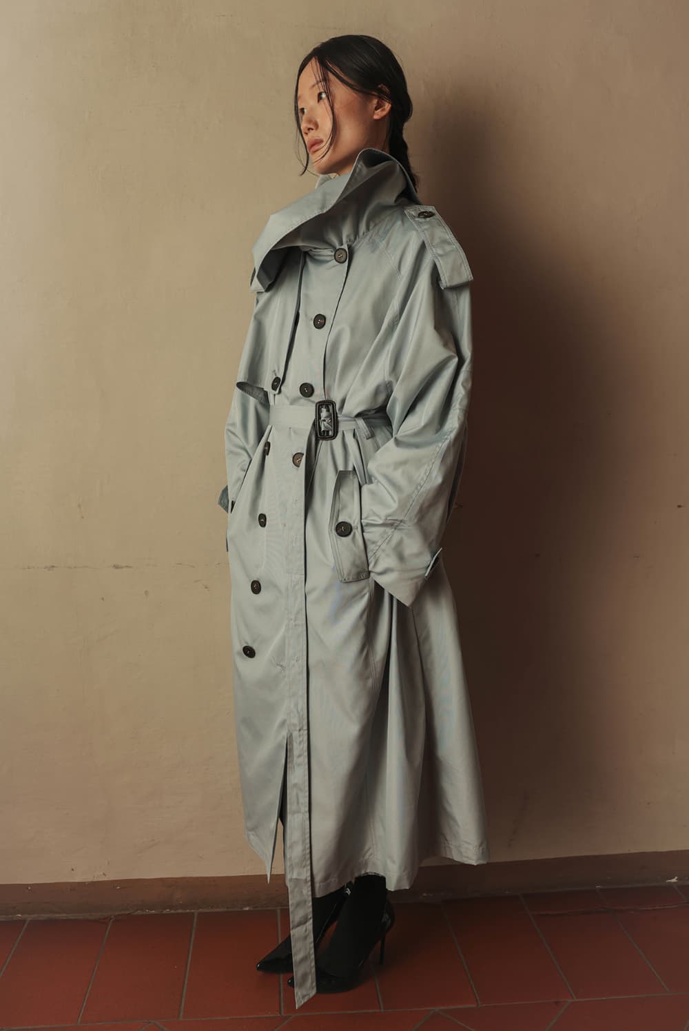 Convertible Raglan Oversized Trench Coat — vue 7