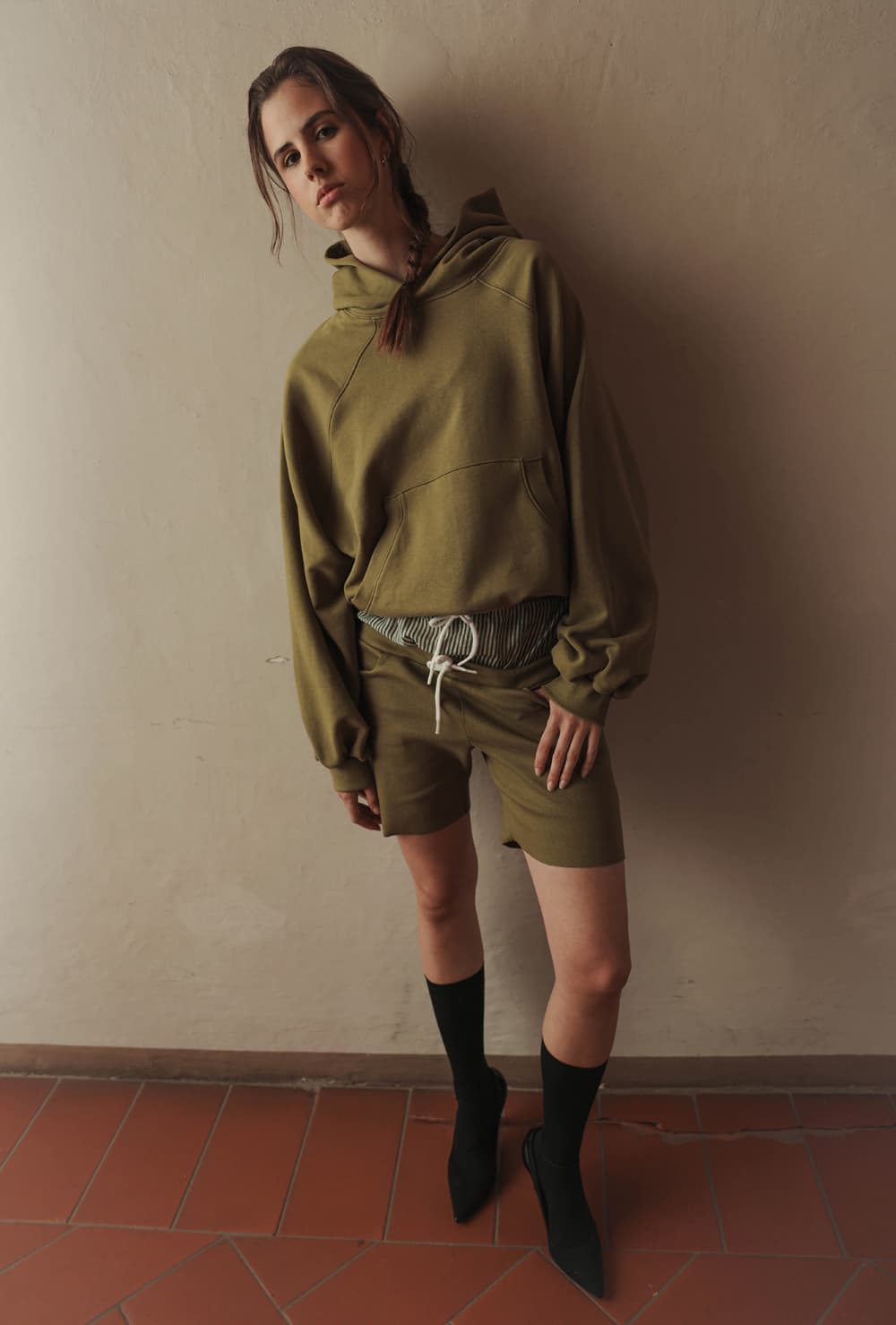 Oversized Raglan Drawstring Hoodie — vue 11