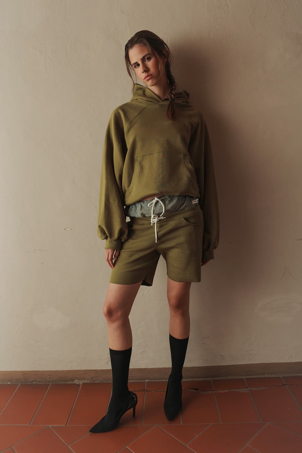 Oversized Raglan Drawstring Hoodie