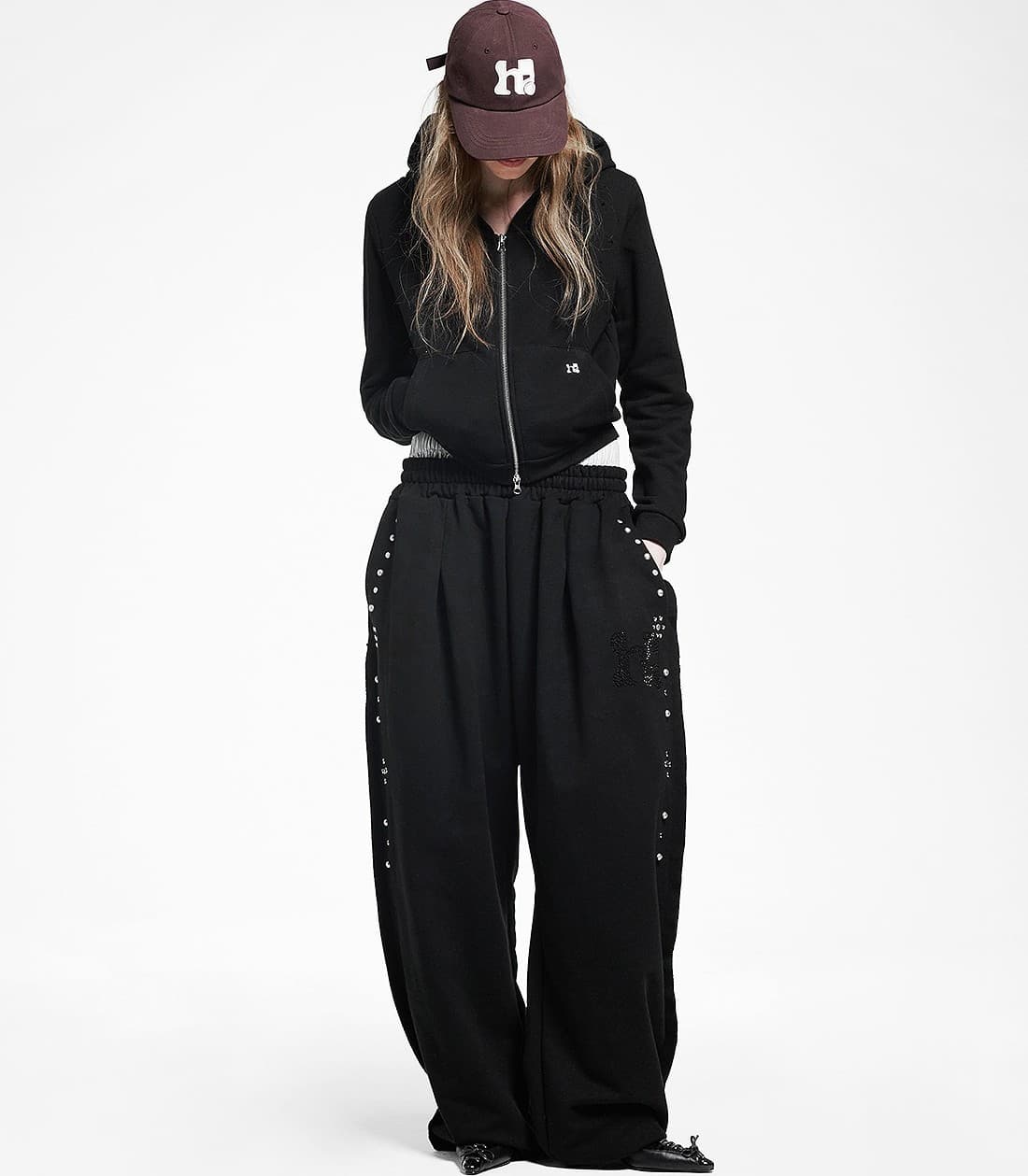 Holy Symbol Crop Hooded Zip-Up_black — vue 6