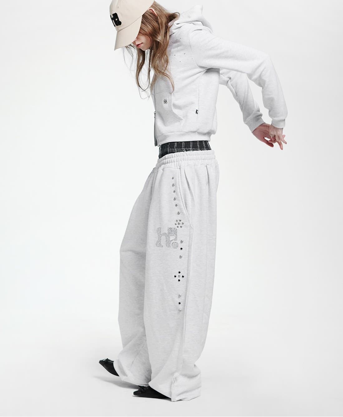 Simple One Tuck String Pants_WHITE MELANGE — vue 2