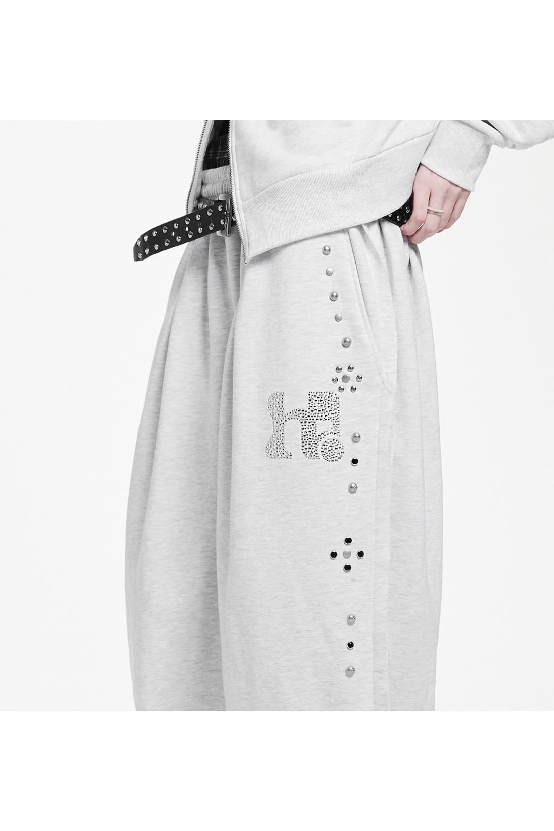 Simple One Tuck String Pants_WHITE MELANGE — vue 4
